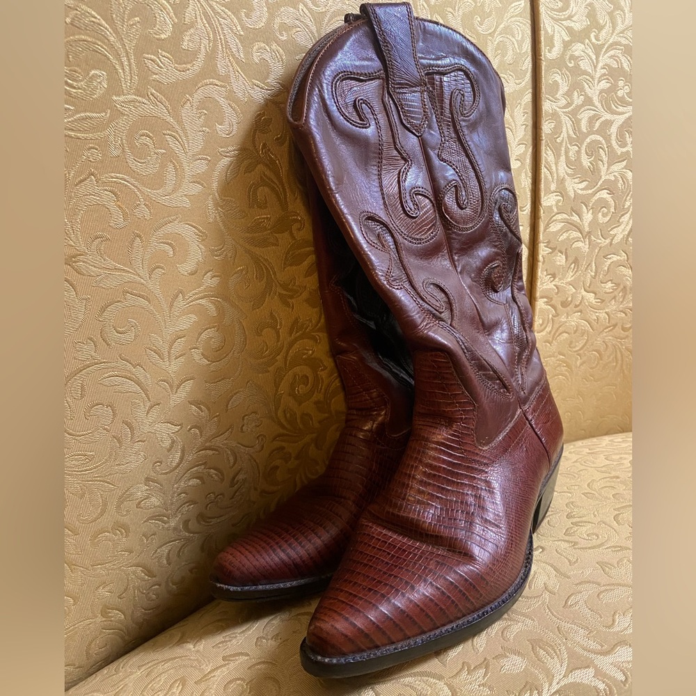 Nine West Romnee Leather Cowboy Boots - size 6